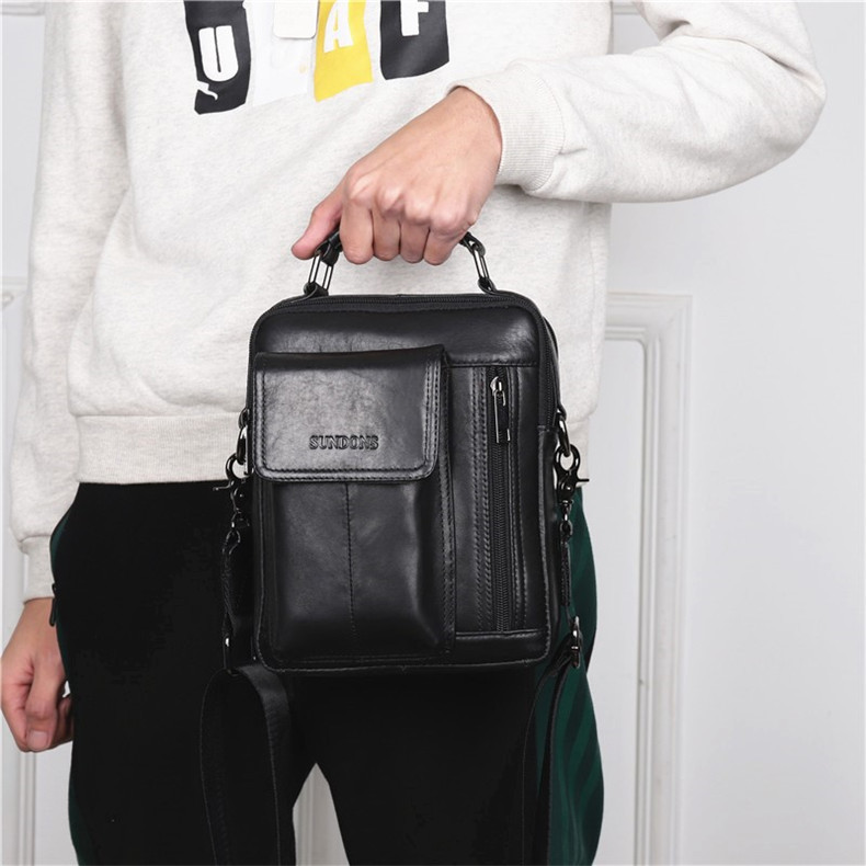 2020 New Arrival Men's Real-Leather Bag High Quality Men's Shoulder Bag First Layer Cowhide Men's Small Bag Trendy Crossbody Backpack