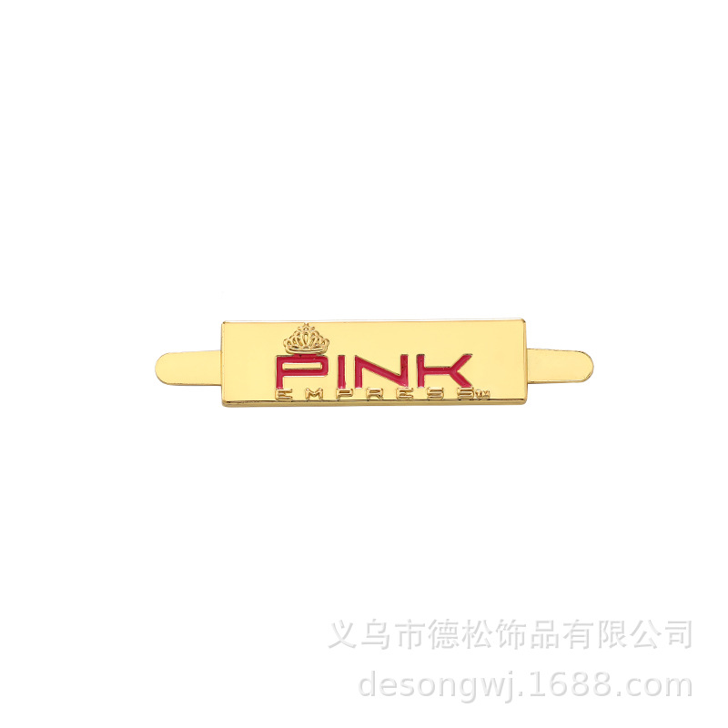 Factory Customized Metal Concave Nameplate Bronze Zinc Alloy Logo Guangzhou Men's Real-Leather Bag Hardware Die Casting Sign