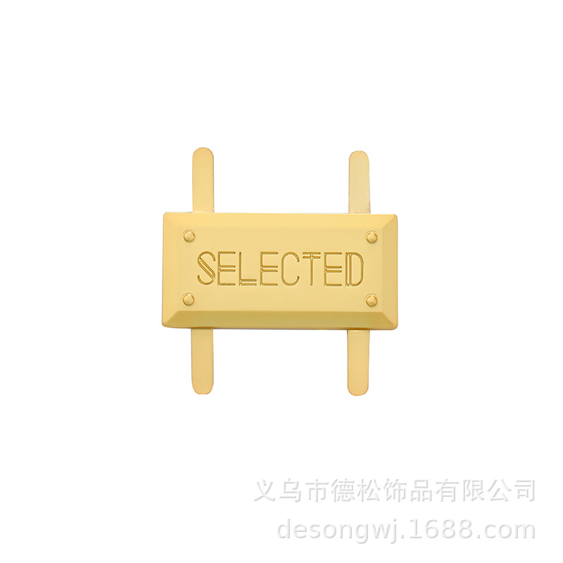 Factory Customized Metal Concave Nameplate Bronze Zinc Alloy Logo Guangzhou Men's Real-Leather Bag Hardware Die Casting Sign