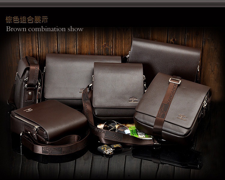 Cross-Border New Kangaroo Men's Real-Leather Bag Men's Messenger Bag Shoulder Bag Verticle Leather Men's Business Casual Bag
