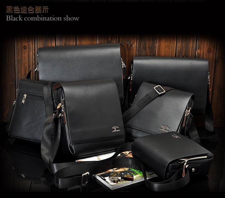 Cross-Border New Kangaroo Men's Real-Leather Bag Men's Messenger Bag Shoulder Bag Verticle Leather Men's Business Casual Bag