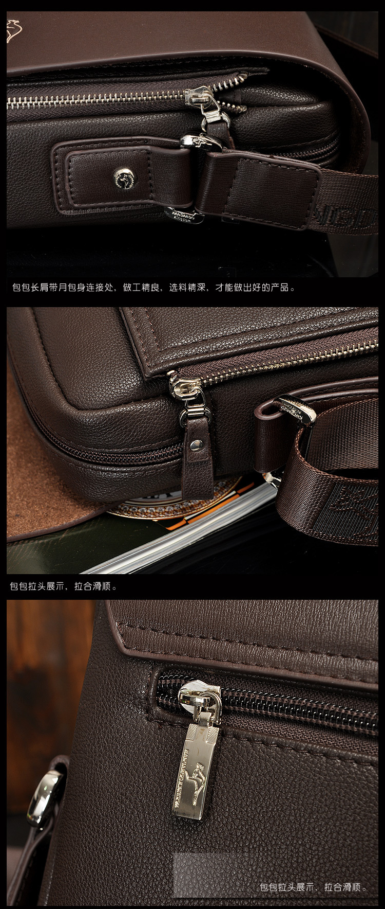 Cross-Border New Kangaroo Men's Real-Leather Bag Men's Messenger Bag Shoulder Bag Verticle Leather Men's Business Casual Bag