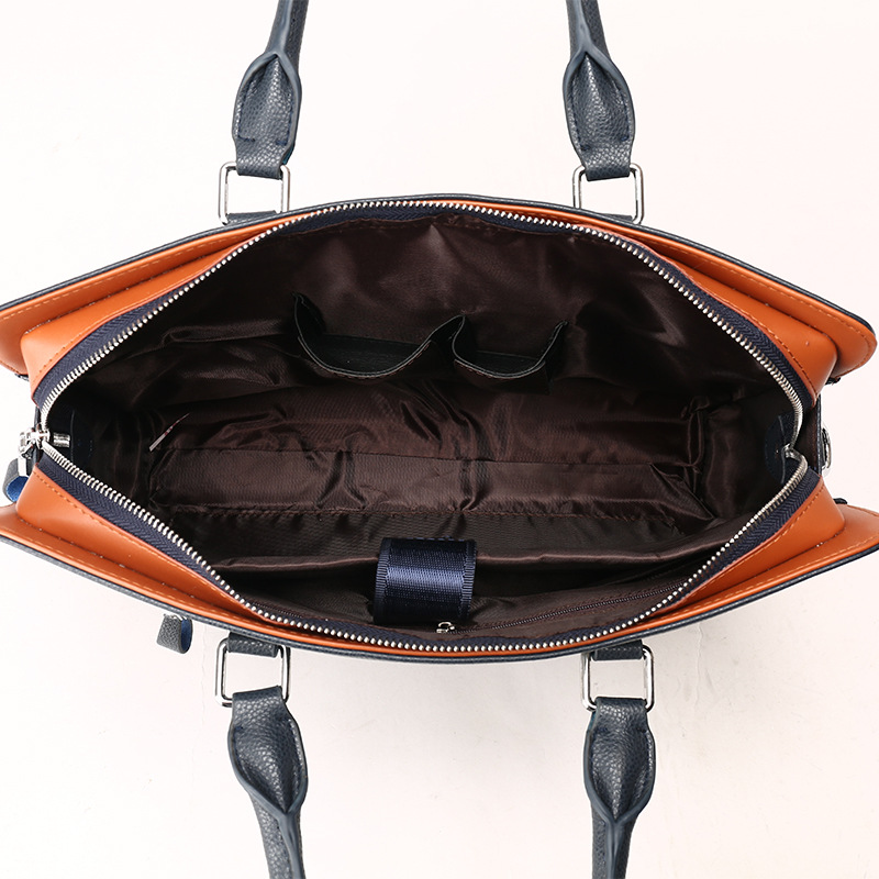 Men&#039;s Real-Leather Bag Men&#039;s Handbag Horizontal Business Customization Foreign Trade Single-Shoulder Bag Crossbody Official Document Leisure Cattle Leather Bag