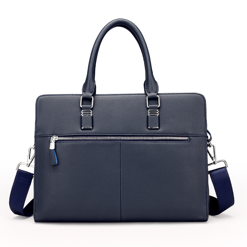Men&#039;s Real-Leather Bag Men&#039;s Handbag Horizontal Business Customization Foreign Trade Single-Shoulder Bag Crossbody Official Document Leisure Cattle Leather Bag