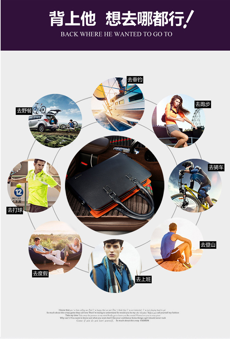 Men's Real-Leather Bag Men's Handbag Horizontal Business Customization Foreign Trade Single-Shoulder Bag Crossbody Official Document Leisure Cattle Leather Bag