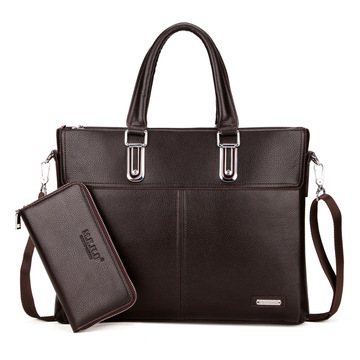 Men's Real-Leather Bag Men's Handbag Horizontal Business Customization Foreign Trade Single-Shoulder Bag Crossbody Official Document Leisure Cattle Leather Bag