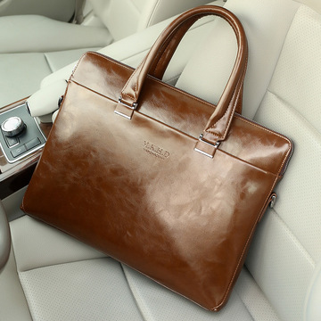 Men's Real-Leather Bag Men's Handbag Horizontal Business Customization Foreign Trade Single-Shoulder Bag Crossbody Official Document Leisure Cattle Leather Bag