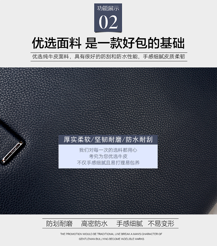 Men's Real-Leather Bag Men's Handbag Horizontal Business Customization Foreign Trade Single-Shoulder Bag Crossbody Official Document Leisure Cattle Leather Bag
