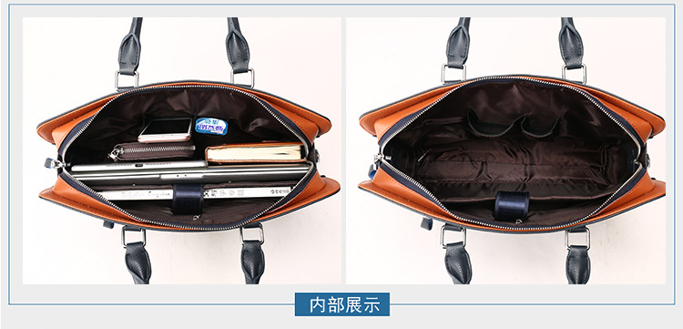 Men's Real-Leather Bag Men's Handbag Horizontal Business Customization Foreign Trade Single-Shoulder Bag Crossbody Official Document Leisure Cattle Leather Bag