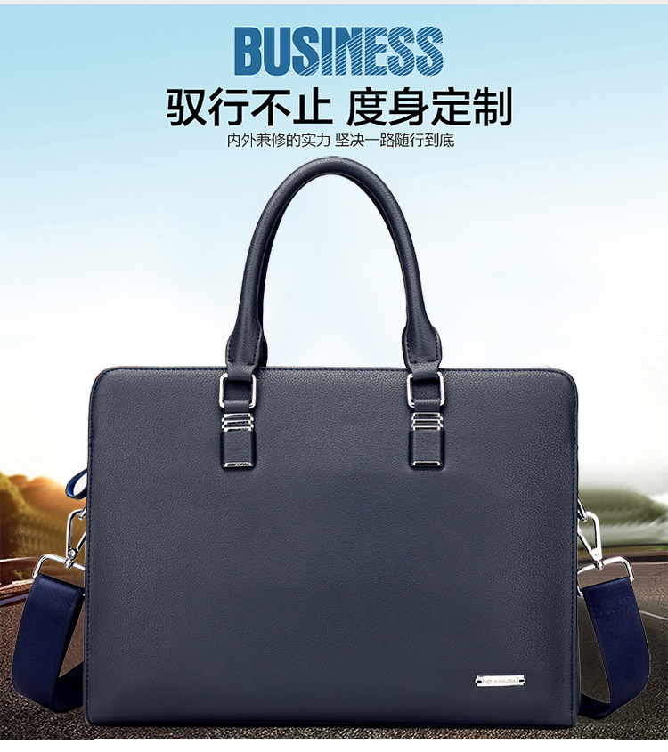 Men's Real-Leather Bag Men's Handbag Horizontal Business Customization Foreign Trade Single-Shoulder Bag Crossbody Official Document Leisure Cattle Leather Bag