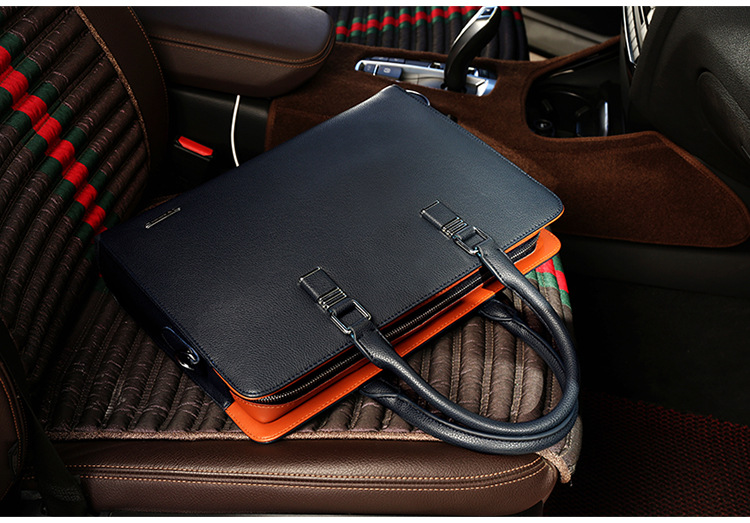 Men's Real-Leather Bag Men's Handbag Horizontal Business Customization Foreign Trade Single-Shoulder Bag Crossbody Official Document Leisure Cattle Leather Bag
