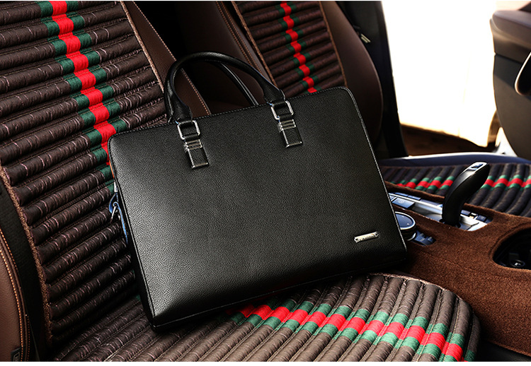 Men's Real-Leather Bag Men's Handbag Horizontal Business Customization Foreign Trade Single-Shoulder Bag Crossbody Official Document Leisure Cattle Leather Bag