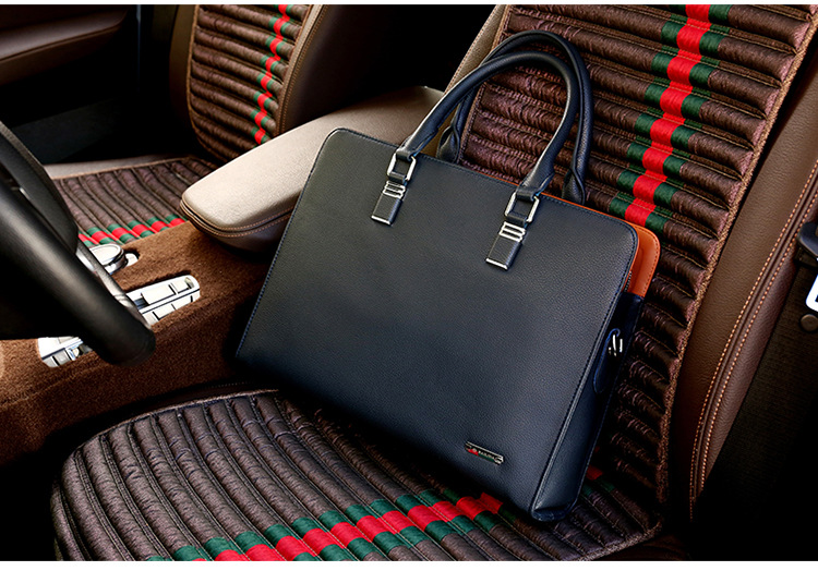Men's Real-Leather Bag Men's Handbag Horizontal Business Customization Foreign Trade Single-Shoulder Bag Crossbody Official Document Leisure Cattle Leather Bag