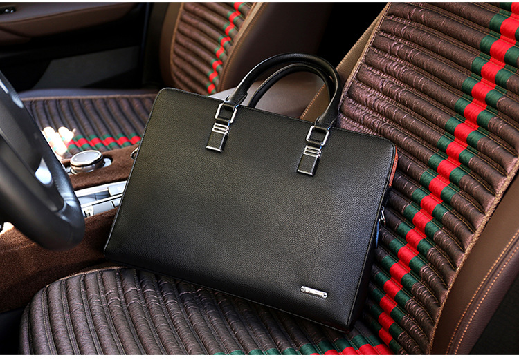 Men's Real-Leather Bag Men's Handbag Horizontal Business Customization Foreign Trade Single-Shoulder Bag Crossbody Official Document Leisure Cattle Leather Bag