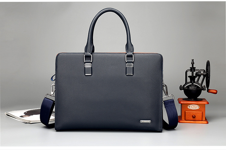 Men's Real-Leather Bag Men's Handbag Horizontal Business Customization Foreign Trade Single-Shoulder Bag Crossbody Official Document Leisure Cattle Leather Bag