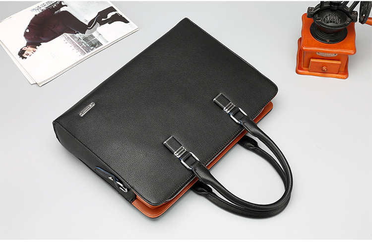 Men's Real-Leather Bag Men's Handbag Horizontal Business Customization Foreign Trade Single-Shoulder Bag Crossbody Official Document Leisure Cattle Leather Bag