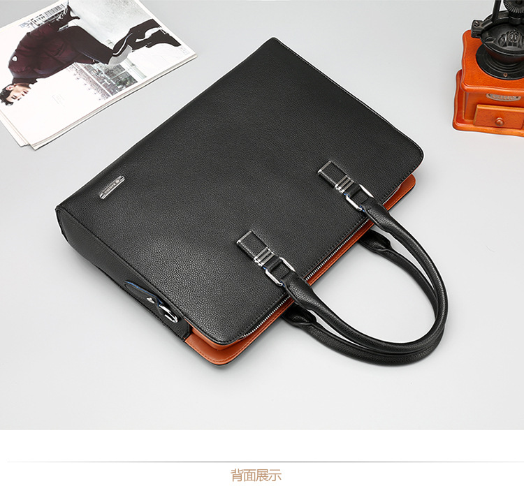 Men's Real-Leather Bag Men's Handbag Horizontal Business Customization Foreign Trade Single-Shoulder Bag Crossbody Official Document Leisure Cattle Leather Bag