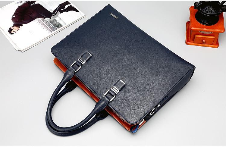Men's Real-Leather Bag Men's Handbag Horizontal Business Customization Foreign Trade Single-Shoulder Bag Crossbody Official Document Leisure Cattle Leather Bag