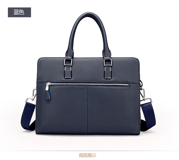 Men's Real-Leather Bag Men's Handbag Horizontal Business Customization Foreign Trade Single-Shoulder Bag Crossbody Official Document Leisure Cattle Leather Bag
