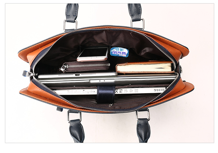 Men's Real-Leather Bag Men's Handbag Horizontal Business Customization Foreign Trade Single-Shoulder Bag Crossbody Official Document Leisure Cattle Leather Bag