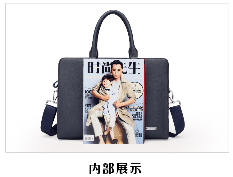Men's Real-Leather Bag Men's Handbag Horizontal Business Customization Foreign Trade Single-Shoulder Bag Crossbody Official Document Leisure Cattle Leather Bag