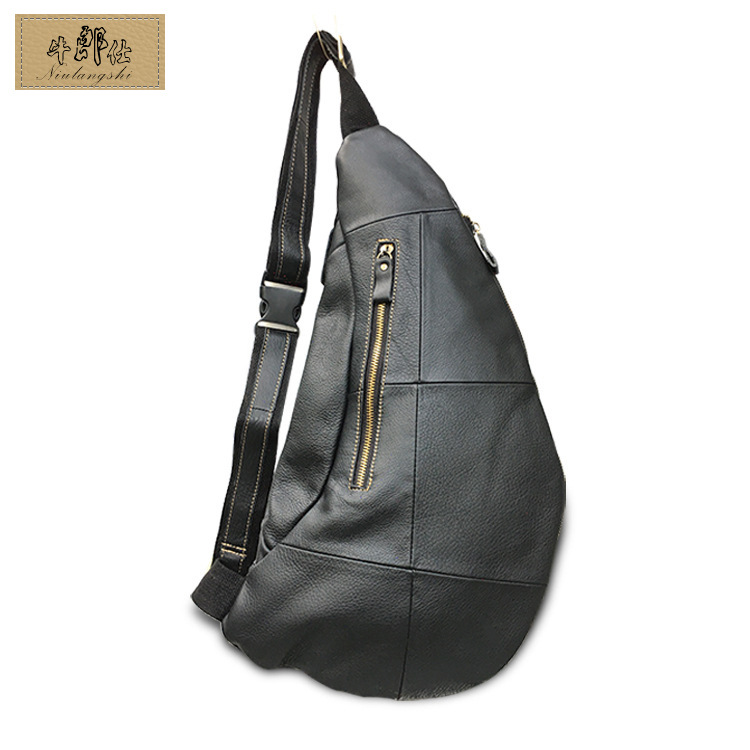 2020 Foreign Trade Popular Style Retro Men&#039;s Sports Men&#039;s Real-Leather Bag Chest Bag Men&#039;s Multi-Functional Outdoor Crossbody Shoulder Bag