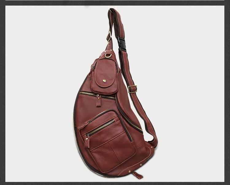 2020 Foreign Trade Popular Style Retro Men's Sports Men's Real-Leather Bag Chest Bag Men's Multi-Functional Outdoor Crossbody Shoulder Bag