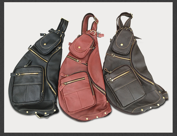 2020 Foreign Trade Popular Style Retro Men's Sports Men's Real-Leather Bag Chest Bag Men's Multi-Functional Outdoor Crossbody Shoulder Bag