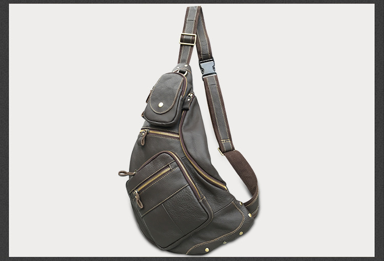 2020 Foreign Trade Popular Style Retro Men's Sports Men's Real-Leather Bag Chest Bag Men's Multi-Functional Outdoor Crossbody Shoulder Bag