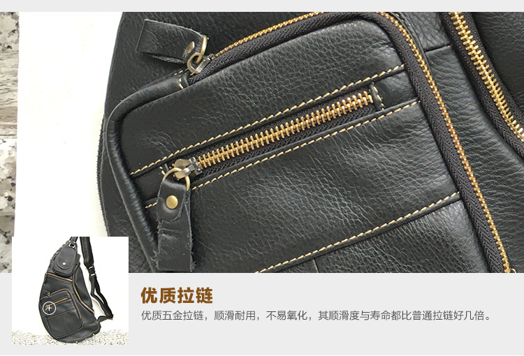 2020 Foreign Trade Popular Style Retro Men's Sports Men's Real-Leather Bag Chest Bag Men's Multi-Functional Outdoor Crossbody Shoulder Bag