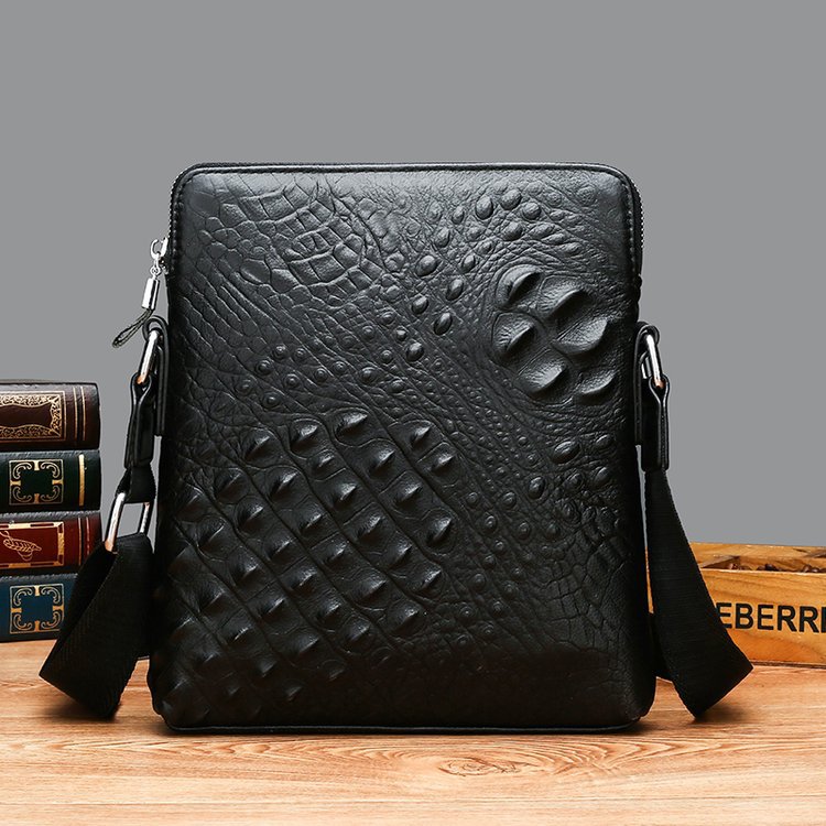Men&#039;s Real-Leather Bag Shoulder Bag Casual Men&#039;s Small Shoulder Bag First Layer Cowhide Crocodile Pattern Crossbody Bag Briefcase for Men