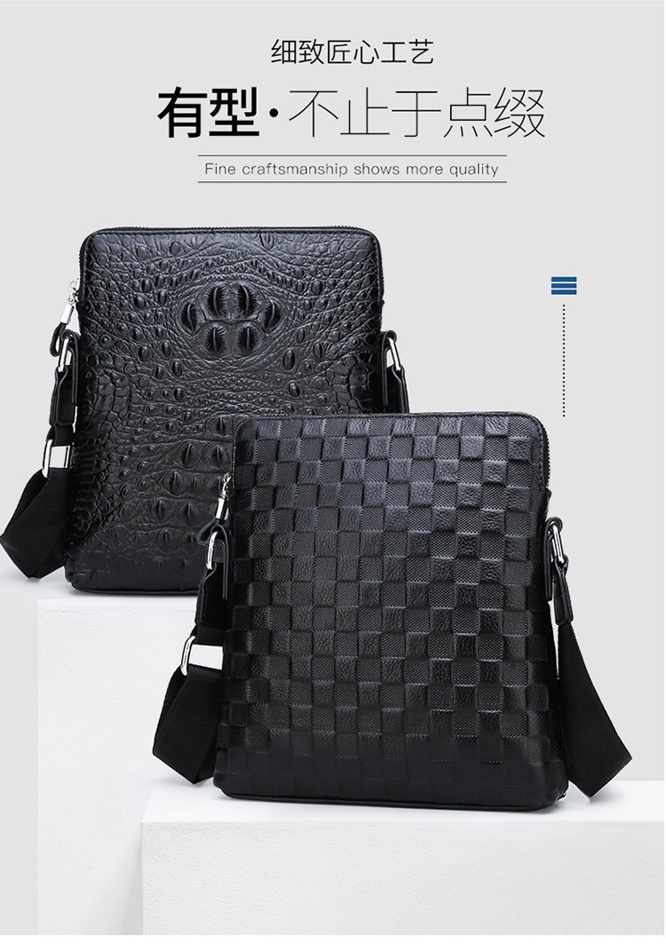 Men's Real-Leather Bag Shoulder Bag Casual Men's Small Shoulder Bag First Layer Cowhide Crocodile Pattern Crossbody Bag Briefcase for Men Men's Real-Leather Bag Shoulder Bag Casual Men's Small Shoulder Bag First Layer Cowhide Crocodile Pattern Crossbody Bag Briefcase for Men