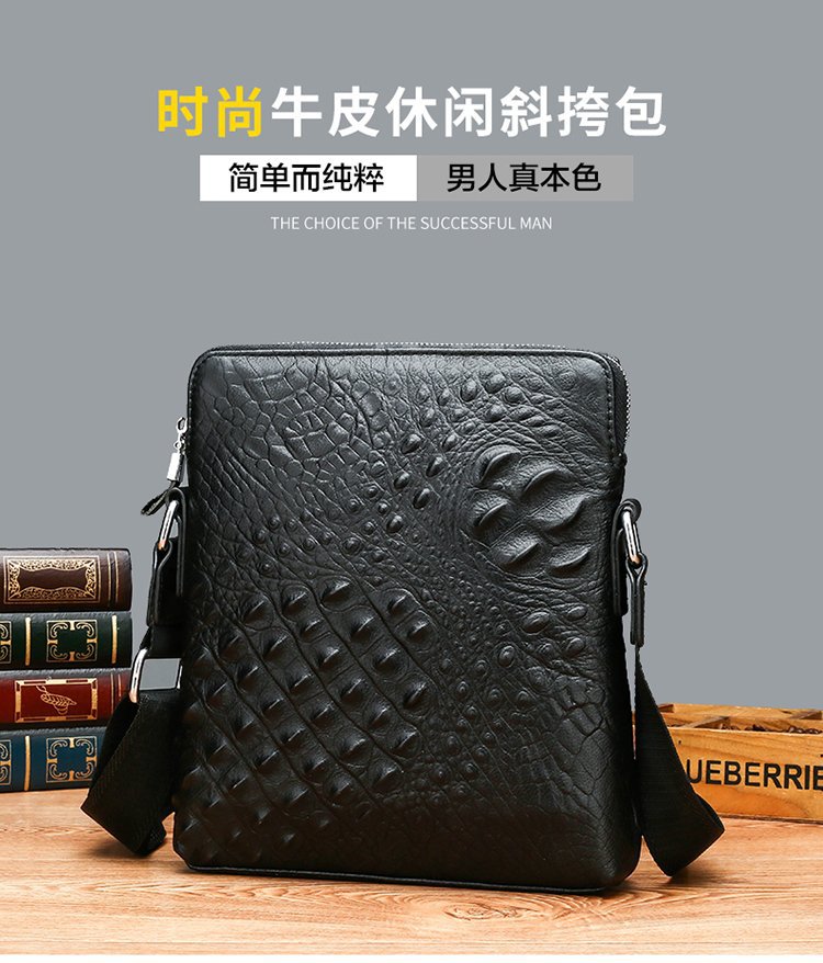 Men's Real-Leather Bag Shoulder Bag Casual Men's Small Shoulder Bag First Layer Cowhide Crocodile Pattern Crossbody Bag Briefcase for Men Men's Real-Leather Bag Shoulder Bag Casual Men's Small Shoulder Bag First Layer Cowhide Crocodile Pattern Crossbody Bag Briefcase for Men