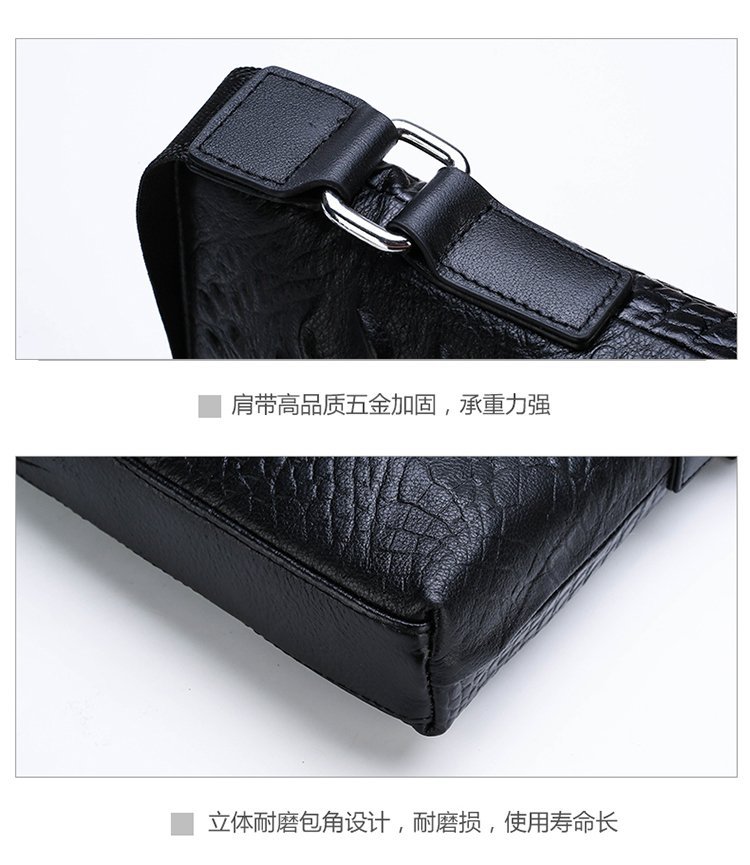 Men's Real-Leather Bag Shoulder Bag Casual Men's Small Shoulder Bag First Layer Cowhide Crocodile Pattern Crossbody Bag Briefcase for Men Men's Real-Leather Bag Shoulder Bag Casual Men's Small Shoulder Bag First Layer Cowhide Crocodile Pattern Crossbody Bag Briefcase for Men
