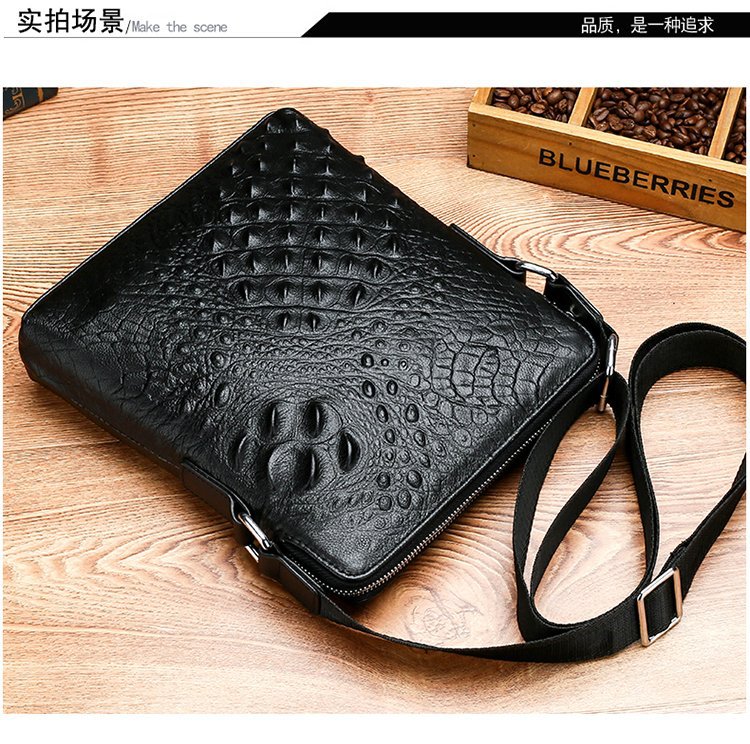 Men's Real-Leather Bag Shoulder Bag Casual Men's Small Shoulder Bag First Layer Cowhide Crocodile Pattern Crossbody Bag Briefcase for Men Men's Real-Leather Bag Shoulder Bag Casual Men's Small Shoulder Bag First Layer Cowhide Crocodile Pattern Crossbody Bag Briefcase for Men
