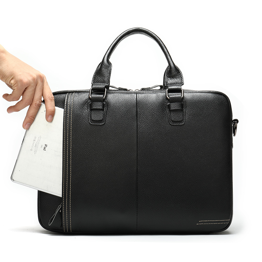 Cross-Border Supply 2020 Men&#039;s Real-Leather Bag Vintage Business Men&#039;s Briefcase Handbag Leather One-Shoulder Crossbody Bag for Men
