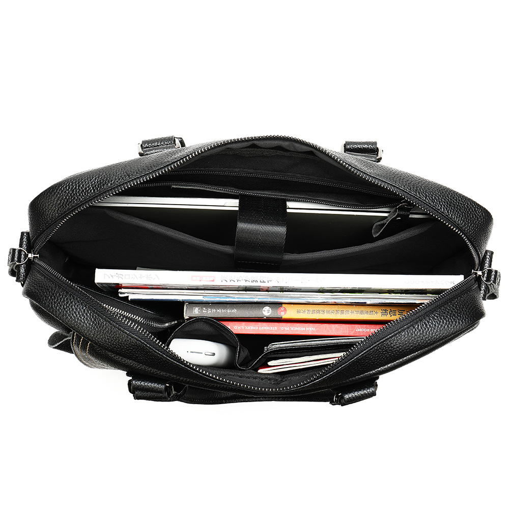 Cross-Border Supply 2020 Men&#039;s Real-Leather Bag Vintage Business Men&#039;s Briefcase Handbag Leather One-Shoulder Crossbody Bag for Men