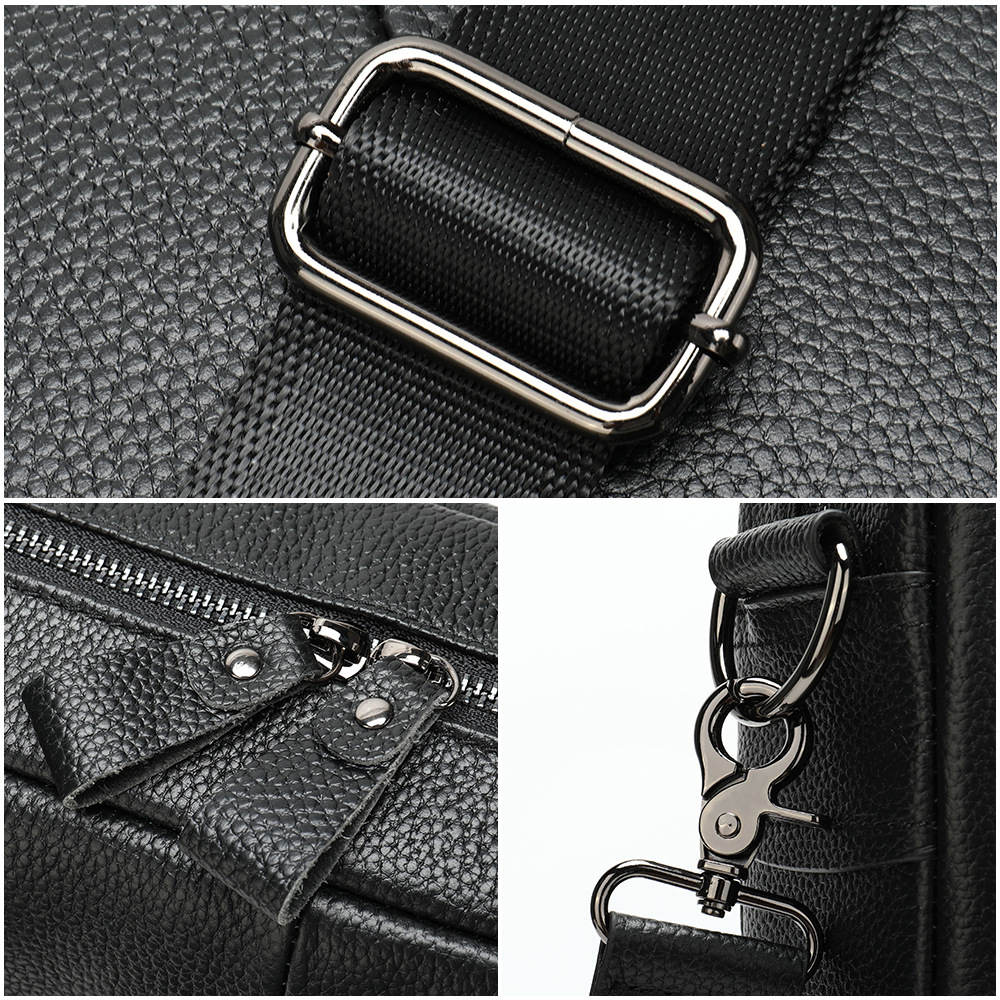 Cross-Border Supply 2020 Men&#039;s Real-Leather Bag Vintage Business Men&#039;s Briefcase Handbag Leather One-Shoulder Crossbody Bag for Men