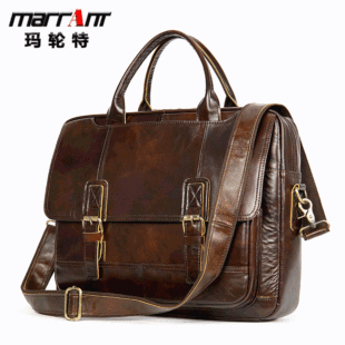 Cross-Border Supply 2020 Men's Real-Leather Bag Vintage Business Men's Briefcase Handbag Leather One-Shoulder Crossbody Bag for Men