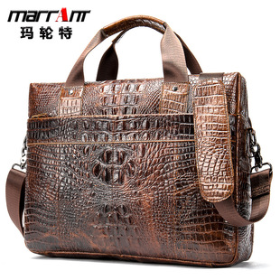 Cross-Border Supply 2020 Men's Real-Leather Bag Vintage Business Men's Briefcase Handbag Leather One-Shoulder Crossbody Bag for Men