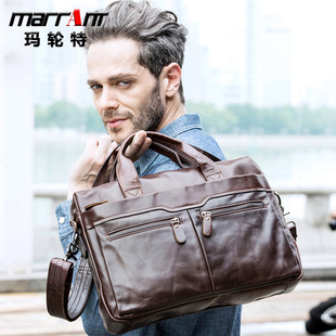 Cross-Border Supply 2020 Men's Real-Leather Bag Vintage Business Men's Briefcase Handbag Leather One-Shoulder Crossbody Bag for Men