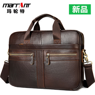 Cross-Border Supply 2020 Men's Real-Leather Bag Vintage Business Men's Briefcase Handbag Leather One-Shoulder Crossbody Bag for Men