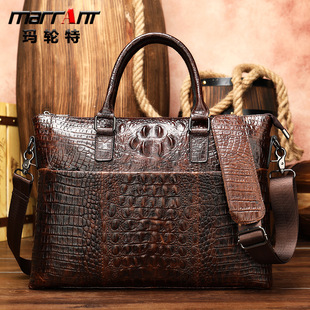 Cross-Border Supply 2020 Men's Real-Leather Bag Vintage Business Men's Briefcase Handbag Leather One-Shoulder Crossbody Bag for Men