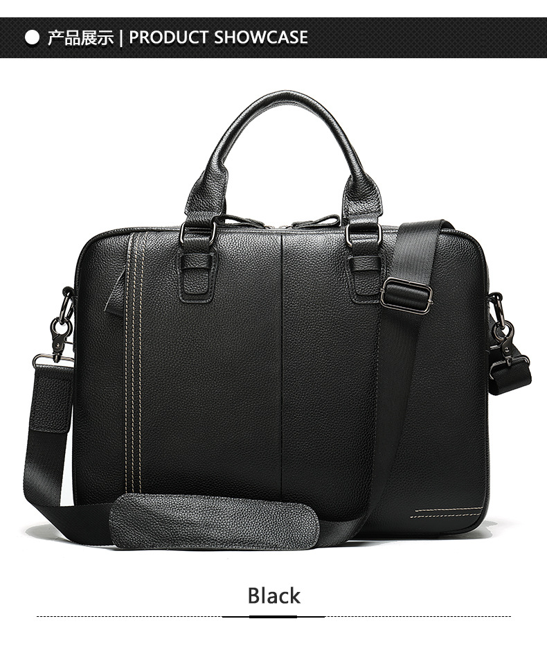 Cross-Border Supply 2020 Men's Real-Leather Bag Vintage Business Men's Briefcase Handbag Leather One-Shoulder Crossbody Bag for Men