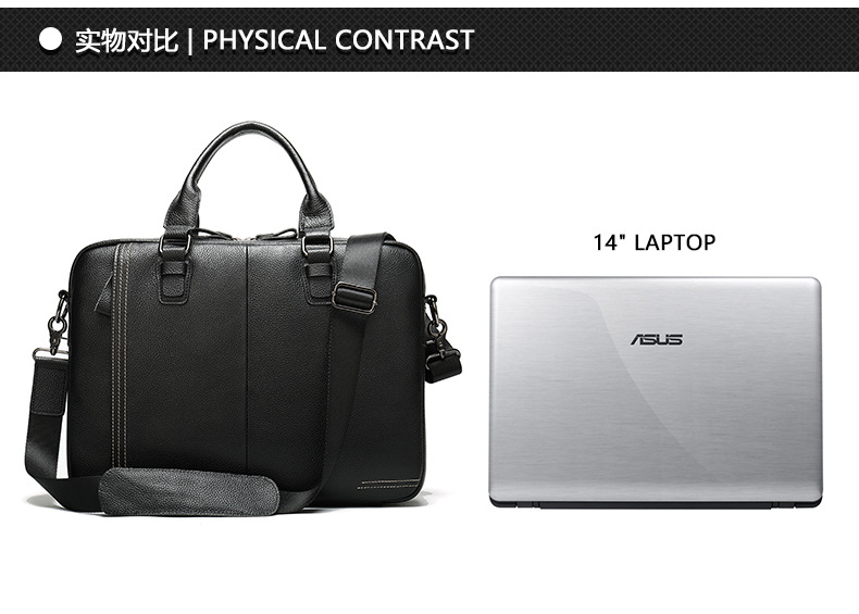 Cross-Border Supply 2020 Men's Real-Leather Bag Vintage Business Men's Briefcase Handbag Leather One-Shoulder Crossbody Bag for Men
