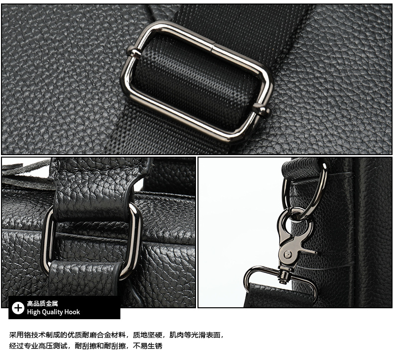Cross-Border Supply 2020 Men's Real-Leather Bag Vintage Business Men's Briefcase Handbag Leather One-Shoulder Crossbody Bag for Men