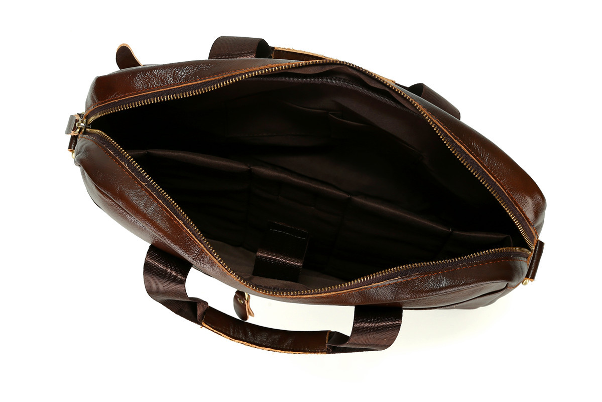 Cross-Border Men's Real-Leather Bag Briefcase Cowhide Men's Horizontal Briefcase Men's Handbag Factory Direct Sales