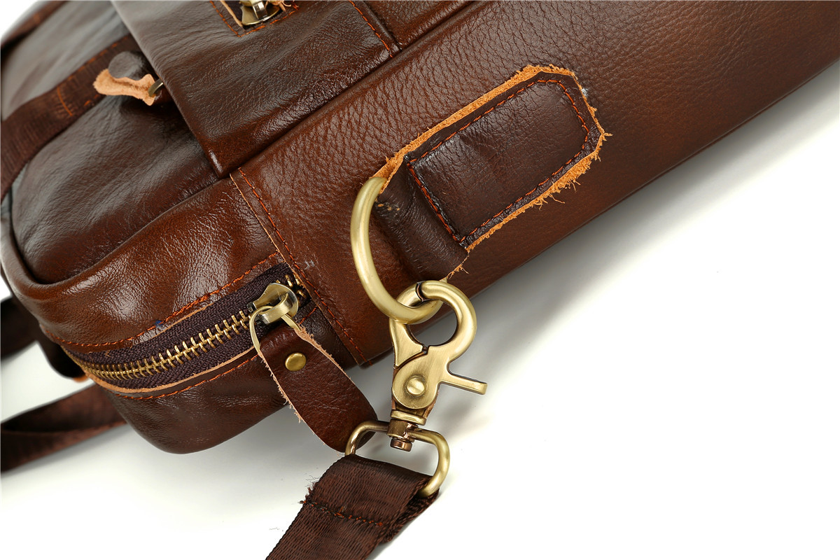 Cross-Border Men's Real-Leather Bag Briefcase Cowhide Men's Horizontal Briefcase Men's Handbag Factory Direct Sales