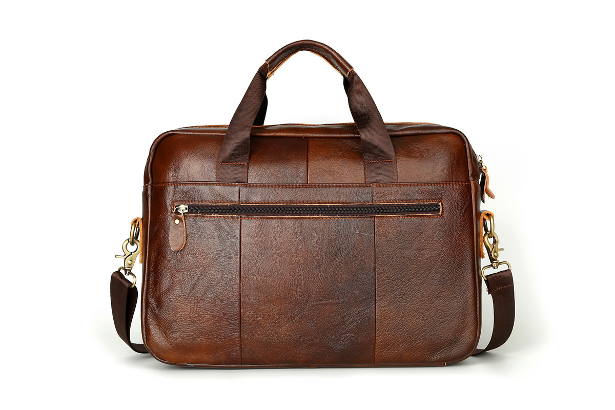 Cross-Border Men's Real-Leather Bag Briefcase Cowhide Men's Horizontal Briefcase Men's Handbag Factory Direct Sales
