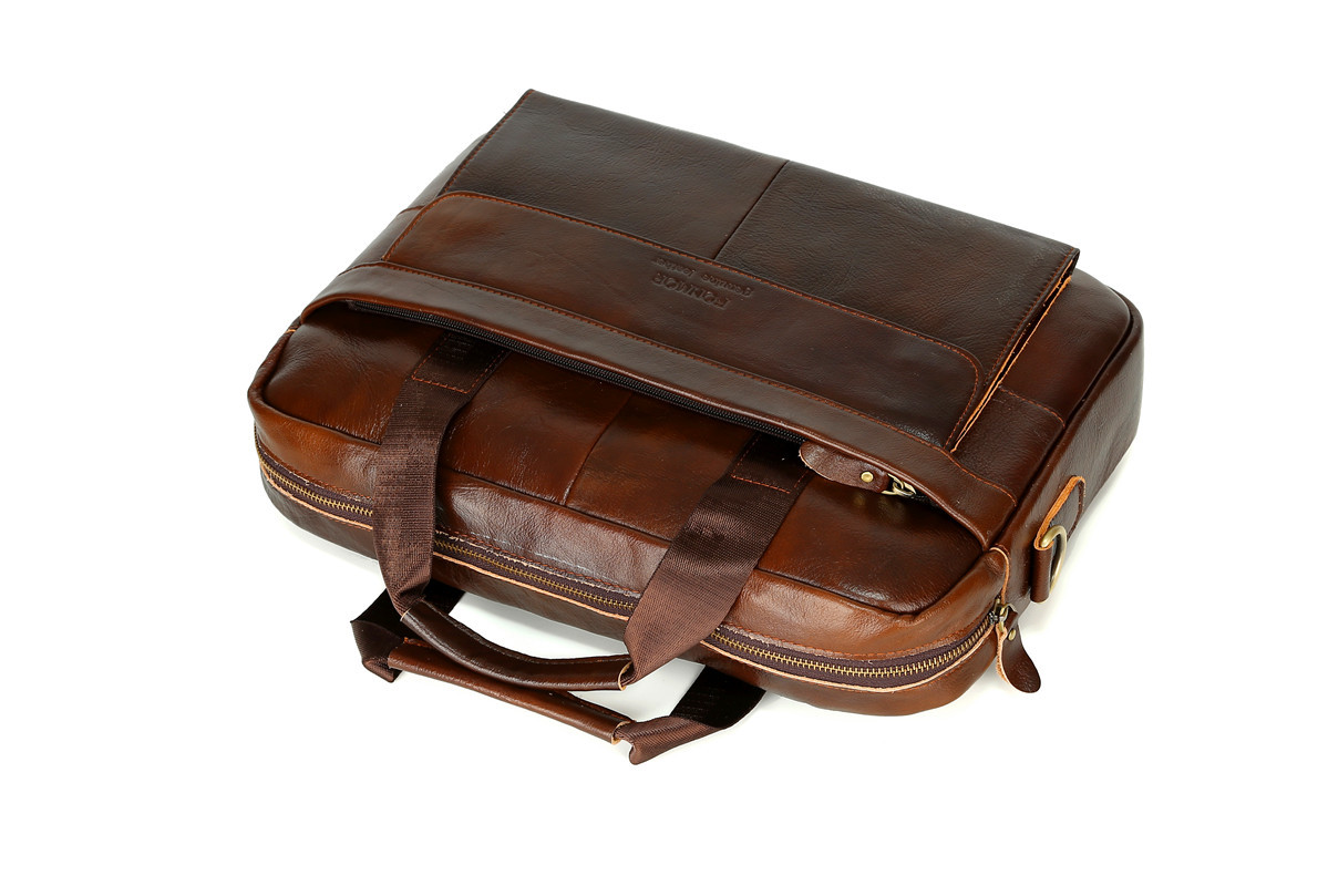 Cross-Border Men's Real-Leather Bag Briefcase Cowhide Men's Horizontal Briefcase Men's Handbag Factory Direct Sales